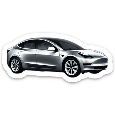 Grey Tesla model 3 sticker