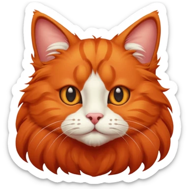 Res cat with big nose sticker