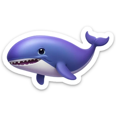 Blue whale purple happy sticker