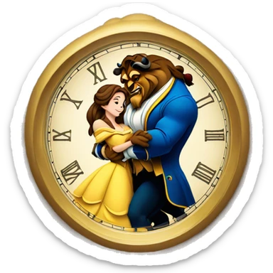 beauty and the beast clock sticker