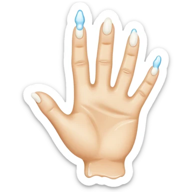 milk dripping directly off palm of hand with 5 fingers sticker