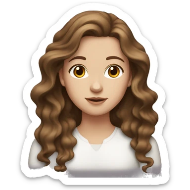 White girl with wavy brown hair sticker
