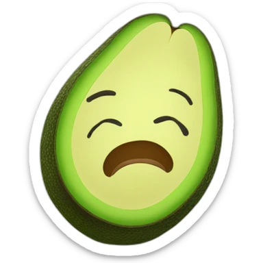 Sleeping face of a fluffy stuffed avocado sticker