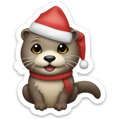 Christmas otter sticker