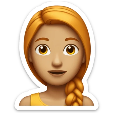 Girl with straight long ginger hair tanned skin sticker
