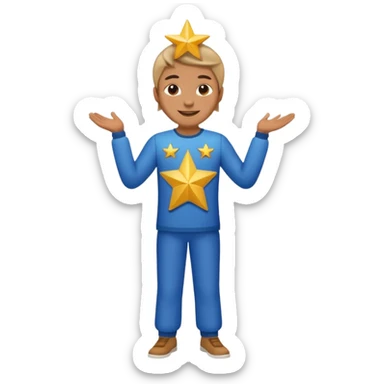 make a person standing like a star with clothes on please ⭐️ sticker