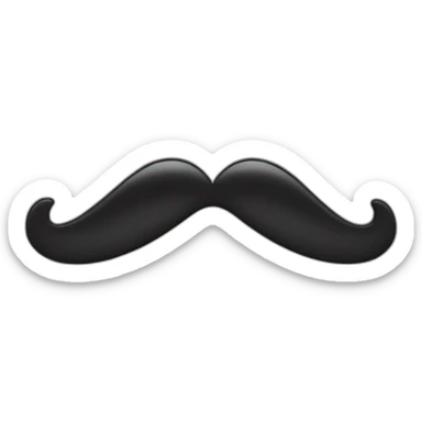 moustache half blck and half white sticker