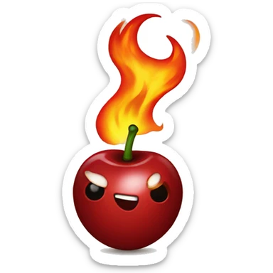 Cherries on fire sticker