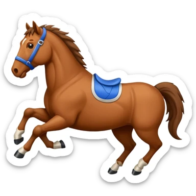 A bronco horse playing football sticker