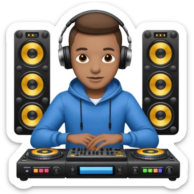 dj with setup sticker