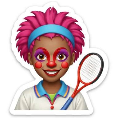 tennis player black clown child sticker