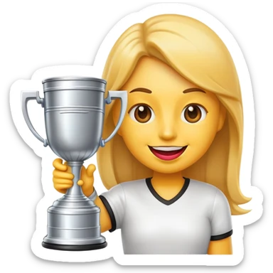 happy emoji with glossy lips holding a Stanley cup sticker