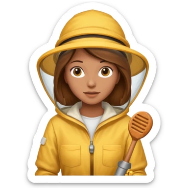 female bee keepers with brown hair sticker
