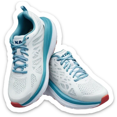 Hoka one one white sneakers  sticker