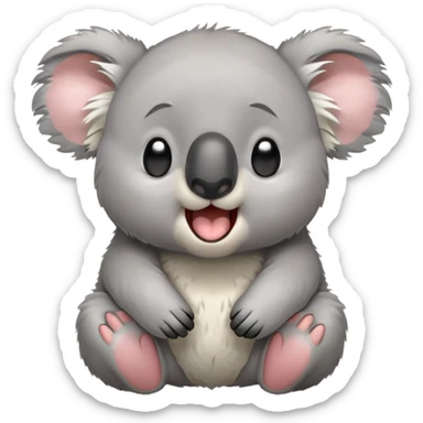 cinematic-cute-yawning-koala-portrait-emoji,-head-tilted-slightly-with-a-dramatic,-wide-open-yawn,-showcasing-a-soft,-downy-grey-fur-with-drooping-ears-and-round-eyes-barely-open-in-drowsy-contentment,-simplified-yet-irresistibly-adorable sticker