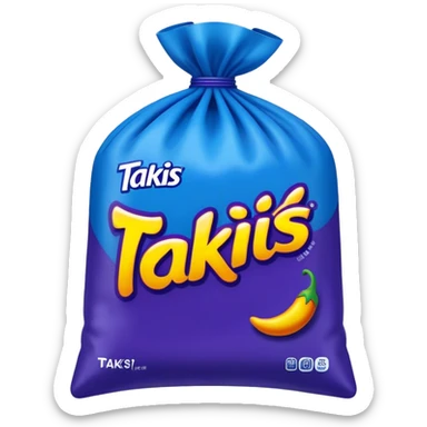 Blue heat takis bag sticker