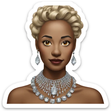 Hyper Realistic lady portrait wearing beautiful jewelry sticker