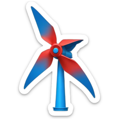 blue and red wind turbine sticker