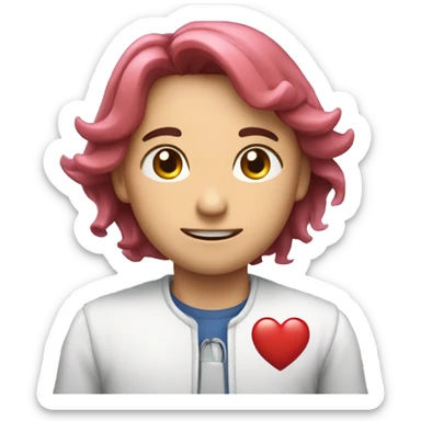 Corazón con lazo cure sticker