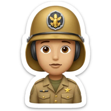 Peanut wearing military helmet sticker
