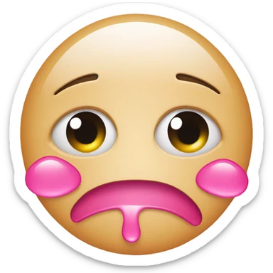 Sad face emoji with pink tears  sticker