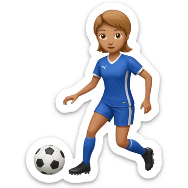 female soccer mentor dribbling a soccer ball sticker