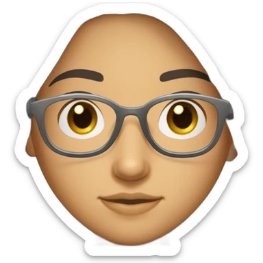 Uzbek 15yo, dark brown long a bit shiny hair with thin metal view glasses sticker