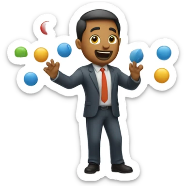 project manager juggling project sticker