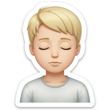 realistic portrait of a boy with closed eyes  sticker