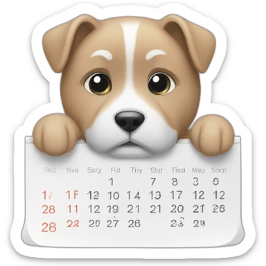 calendar with white page sticker