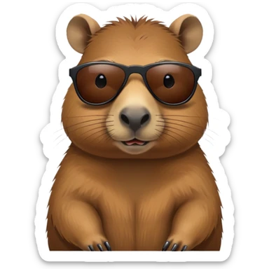 capybara with dark stylish sunglasses sticker