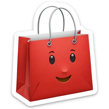 shopping bag red sticker