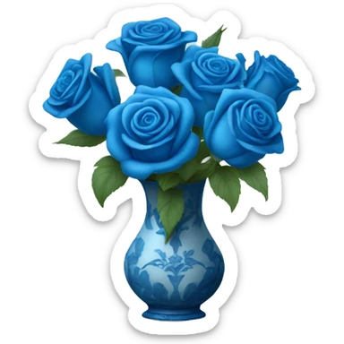 Vase of blue roses sticker