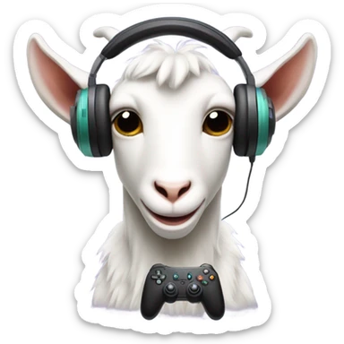 Goat playing Fortnite sticker