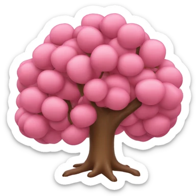 Tree with pink leafes and apples sticker