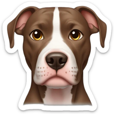 a female pitbull dog, brown with light colored eyes sticker