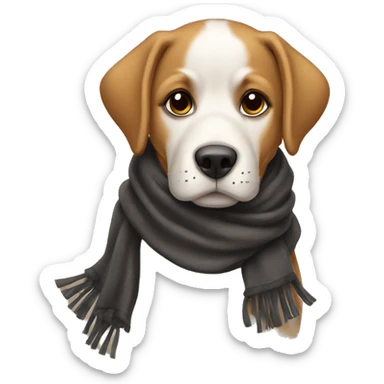 perro con bufanda sticker