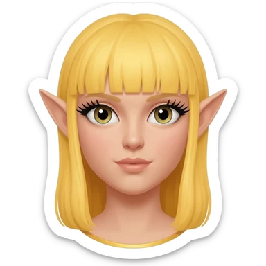 reina elfa celestial del sol de pestañas largas con flequillo sticker