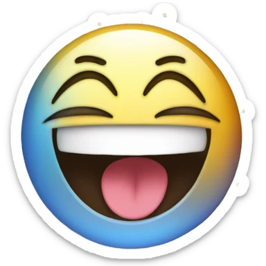 excited emoji with sparkles sticker