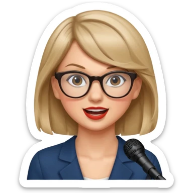 taylor swift with glasses singing sticker