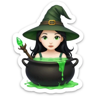 Witch Girl İn A Cauldron sticker
