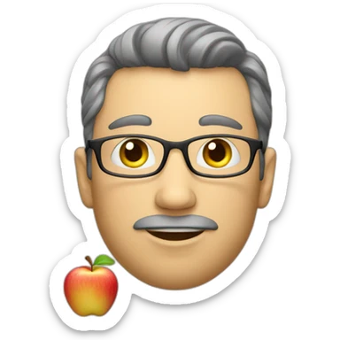 Un homme tenant une pomme sticker