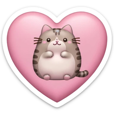 pusheen heart Pink cute sticker