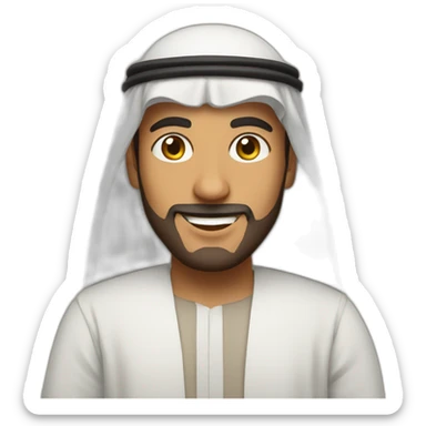 arab guy with traditional wear saying hii sticker