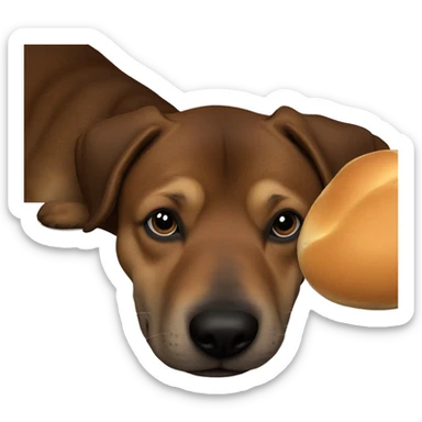 realistic dog gazing at food sticker