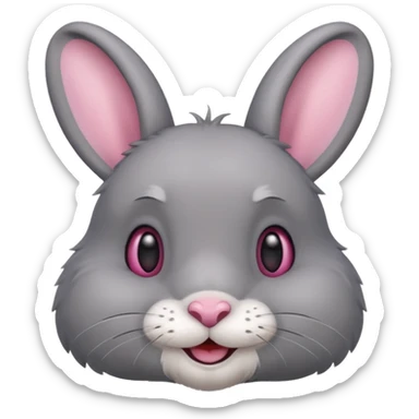 Head of a grey rabbit, smilling
 sticker