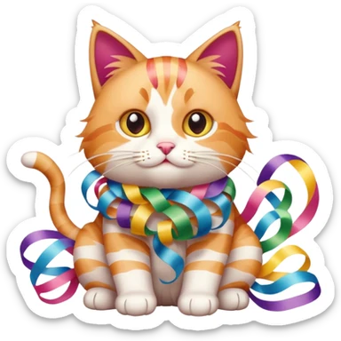 Cat tangled in streamers





 sticker
