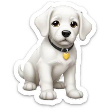 White puppy sticker