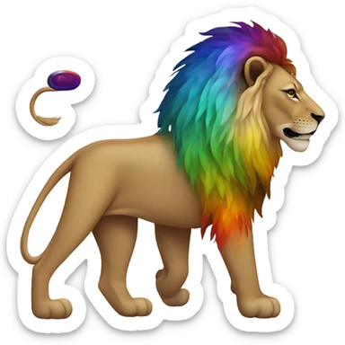 Lion with chakras sticker