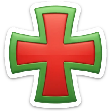 change the red cross emoji color from red to green color sticker